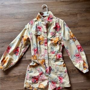 Cecilia Pettersson for Anthropolgie Buttondown Floral Romper Size XS